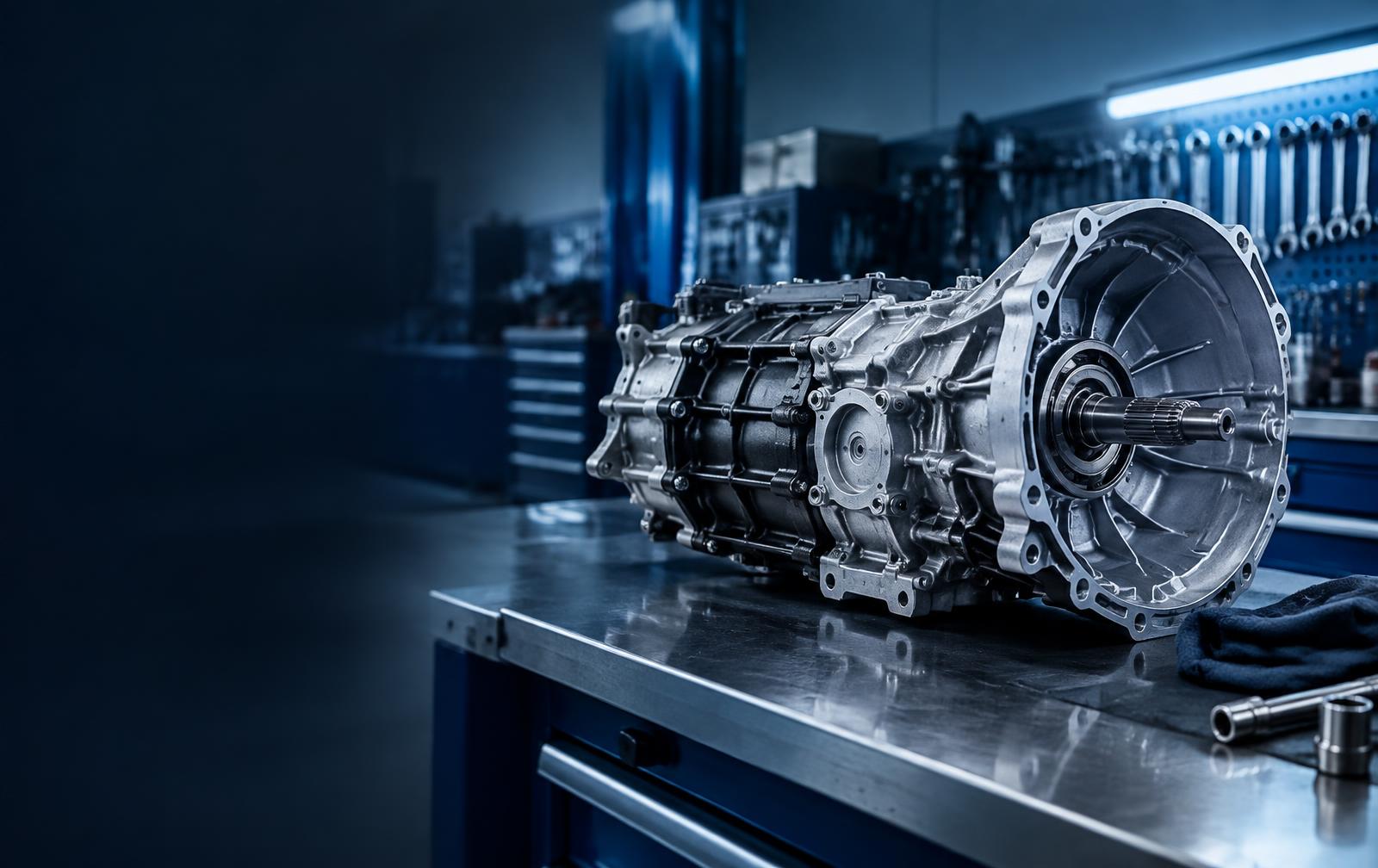 Heavy-duty bakkie gearbox in a modern workshop